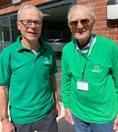 Mick and Bernard outside the Caritas Centre