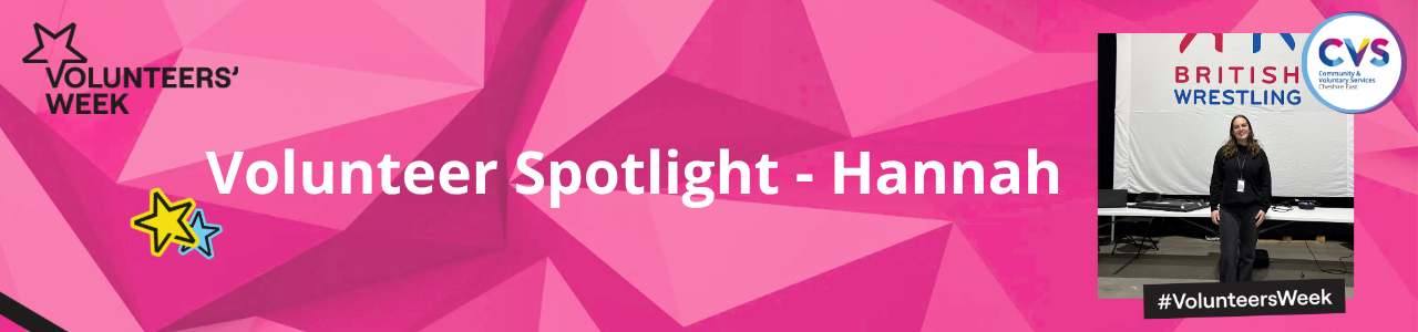 Volunteer Spotlight Banner with photo of Hannah